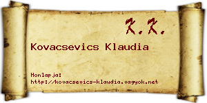 Kovacsevics Klaudia névjegykártya