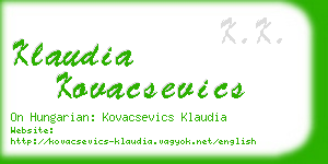 klaudia kovacsevics business card